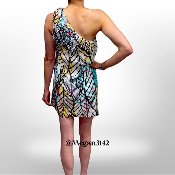 🦋HP🦋 Adam Lippes | One Shoulder Mini Dress | Side Zipper | Bright & Fun! | NWT - Picture 3 of 13